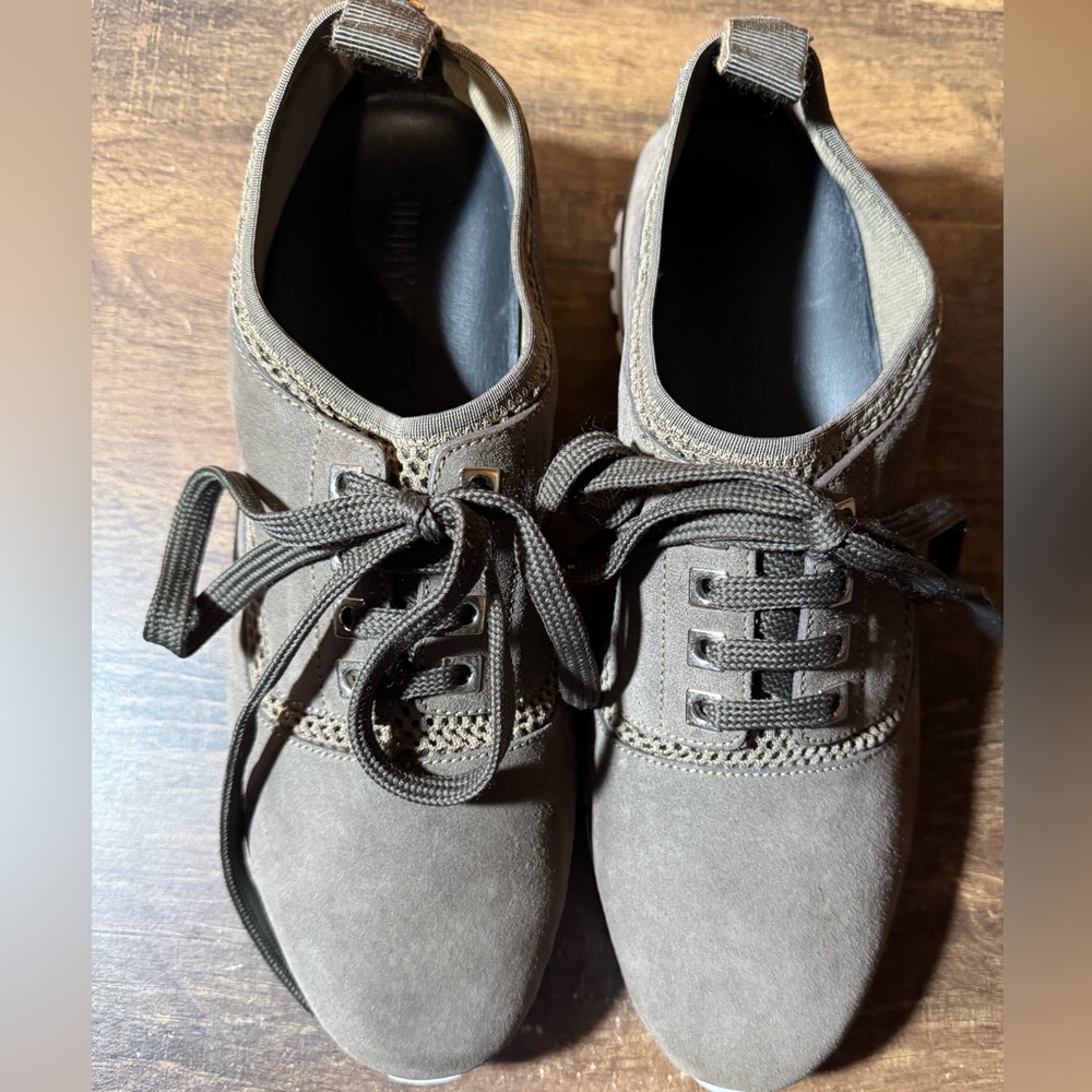 New Jimmy Choo Men’s Jenson Pair Suede Mesh Size 45 / 11.5 Color Smoke